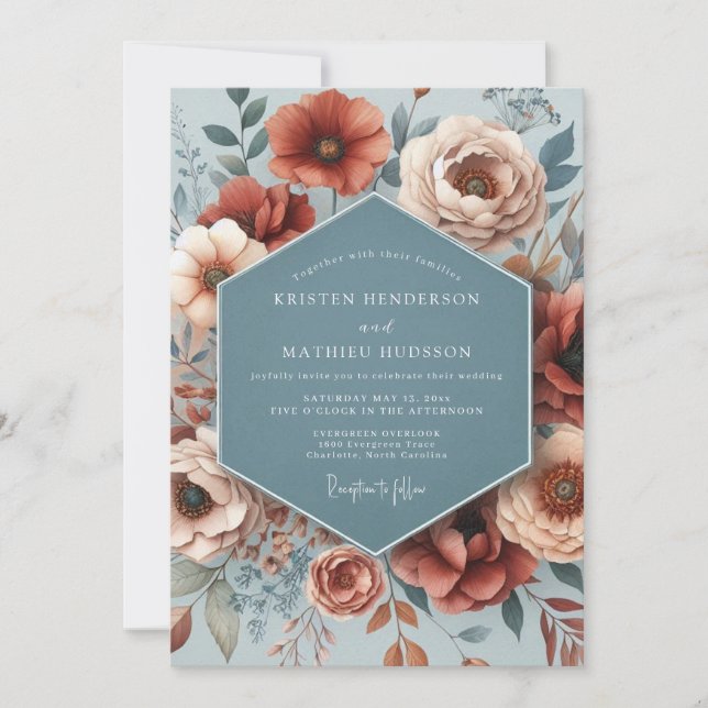 Convite Slate Terracotta Poetic Wedding (Frente)