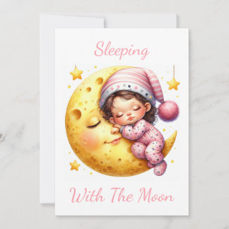 Convite Sleeping with the Moon Girl's Baby Shower