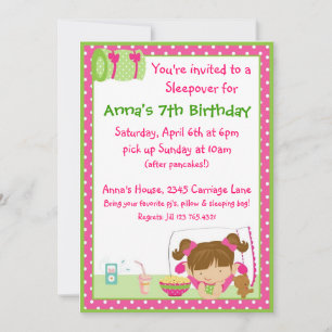 Convite Sleepover Brunett