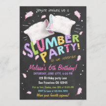 Convite Sleepover de Pijamas do Partido Sumber