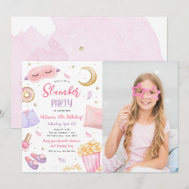 Convite Sleepover Girl Spa Pink Birthday