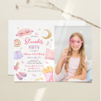 Sleepover Girl Spa Pink Birthday Inv