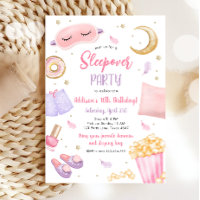 Sleepover Slumber Party Girl Spa Pink Aniversário