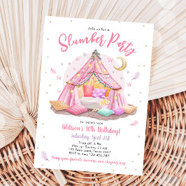 Convite Sleepover Slumber Party Glamping Tent Birthday