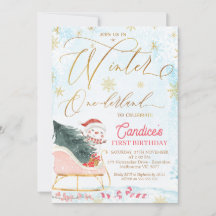 Sleigh Winter One-derland Birthday Invitation