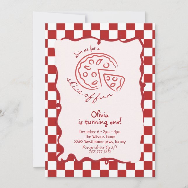 Convite Slice of Fun Birthday Invitation (Frente)