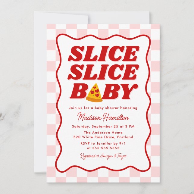 Convite Slice Slice Baby Italian Pizza Baby Shower (Frente)