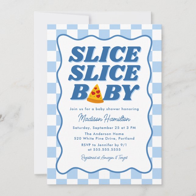 Convite Slice Slice Baby Italian Pizza Baby Shower (Frente)