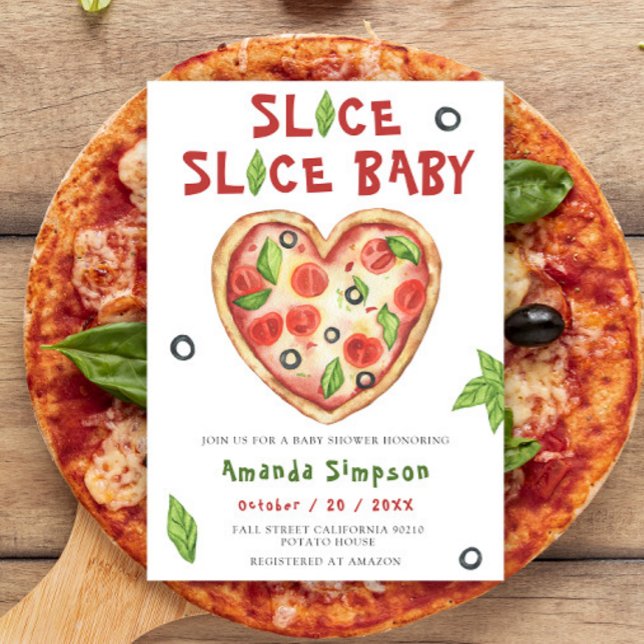 Convite Slice, Slice Baby - Watercolor baby shower (Criador carregado)