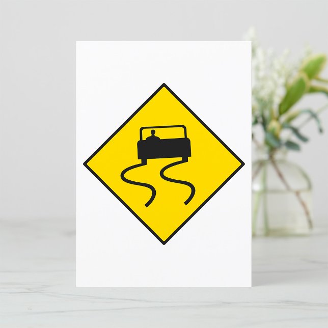 Convite Slippery Road Sign (Criador carregado)