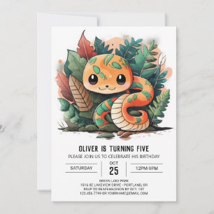Convite Slithering Python Wildlife Invitation