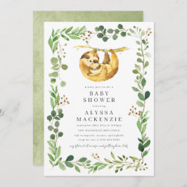 Convite Sloth Baby Shower Invitation