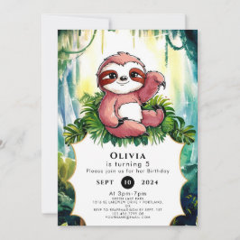 Convite Sloth Birthday