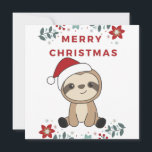 Convite Sloth Christmas Snow Winter Animals Sloths<br><div class="desc">The sloth for Christmas with fairy lights. Funny animals with gifts and snow for the holidays. Also funny for christmas in July. Sloths are cute animals and perfect for Christmas.</div>