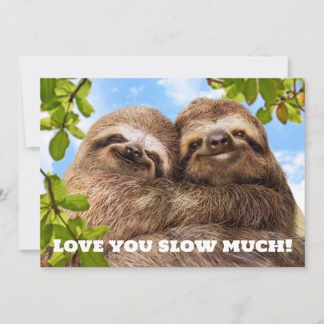 Convite Sloth Couple (Frente)