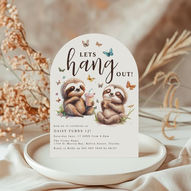 Convite Sloth, Vamos Sair! | Festa de aniversário (Criador carregado)