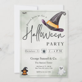 Convite Small Business Minimalist Halloween Office Party