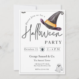 Convite Small Business Minimalist Halloween Office Party