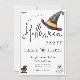 Convite Small Business Minimalist Halloween Office Party