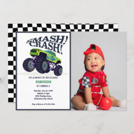 Convite Smash Crash - Foto do Monstro Verde Moderno