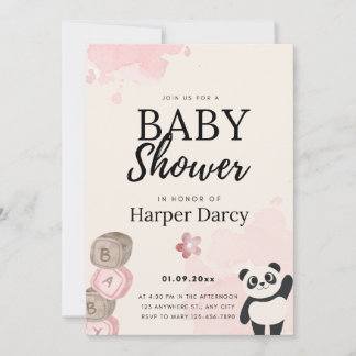 Convite Smiling Bear Baby Shower Invite