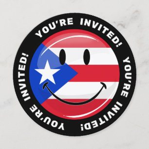 Convite Smiling Puerto Rican Flag