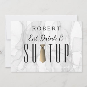 Convite Smokey Marble Suit-up Você será meu padrinho de ca