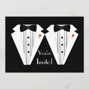 Convite Smoking do casamento de dois Noivo-Gay