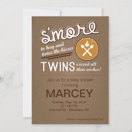 Convite S'more Twin Chá de fraldas