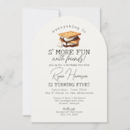 Convite S'mores Fall Bonfire Outdoor Birthday