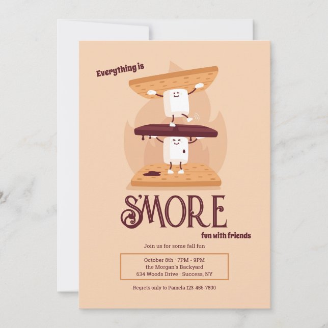 Convite Smores Invitation (Frente)