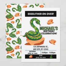 Snake Birthday Party Invitation