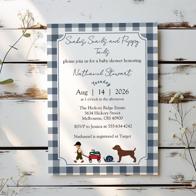 Convite Snakes, Snails & Puppy Tails — Baby Boy Invitation (Criador carregado)