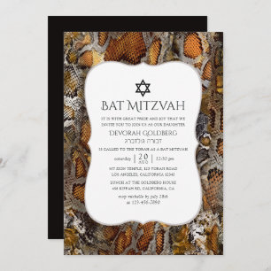 Convite Snakeskin Pattern Bat Mitzvah