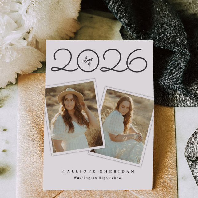 Convite Snap Shots Minimal Graduation Announcement Card (Criador carregado)
