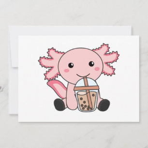 Convite Snaxolotl Axolotl Bubble Tea Amadurece Animais Doe