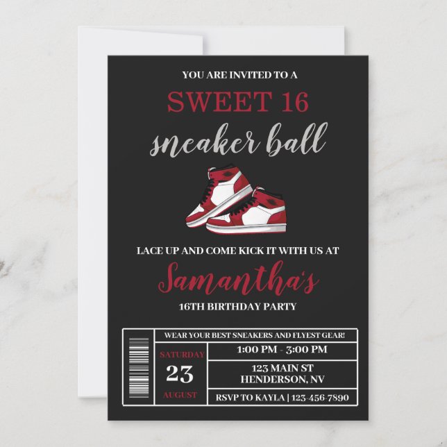 Convite Sneaker Ball Calls,]Sneaker Ball Sweet 16 I (Frente)