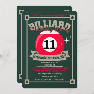 Convite Snooker Invite a Piscina Billiards Ball