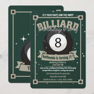 Convite Snooker Invite a Piscina Billiards Ball
