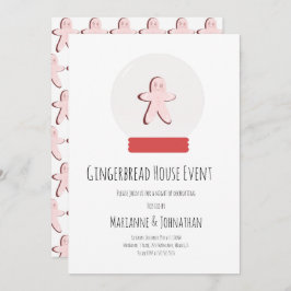 Convite Snow Globe Gingerbird House Decoring Party