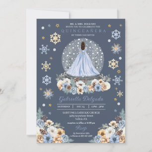 Convite Snow Globe Princess Winter Wonderland Quinceañera