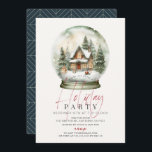 Convite Snow Globe Winter Scenery Festa de Natal<br><div class="desc">Este convite de Natal chic apresenta um globo de neve de Natal com uma casa e árvores. O verso apresenta um fundo azul marinho com padrões geométricos. Personalize-o para as suas necessidades. Você pode encontrar produtos correspondentes na minha loja.</div>
