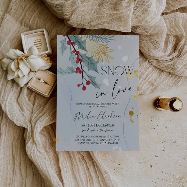 Convite Snow in Love | Christmas Bridal Shower Party (Criador carregado)
