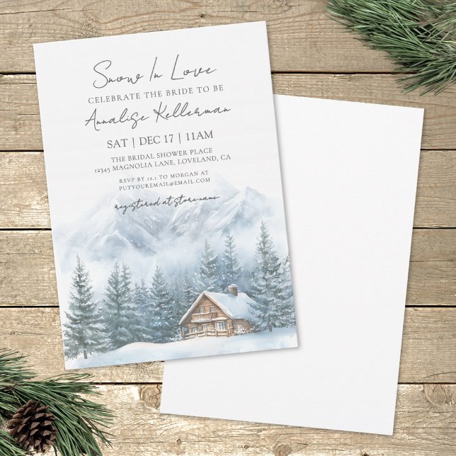 Convite Snow In Love Winter Bridal Shower (Snow In Love Winter Bridal Shower Invitation)