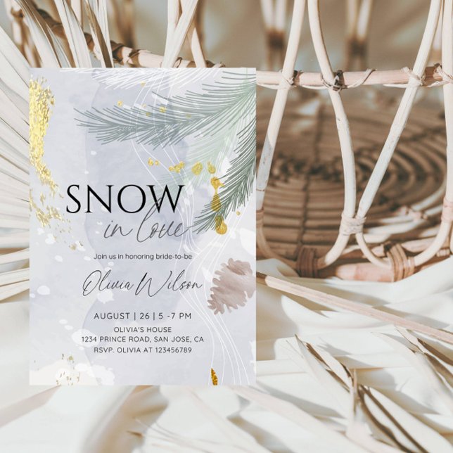 Convite Snow in Love Winter Bridal Shower - Elegant Frost  (Criador carregado)