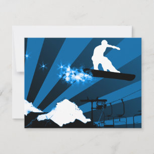 Convite snowboard : pista de pó