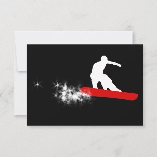 Convite snowboard : trilha de pó (Frente)