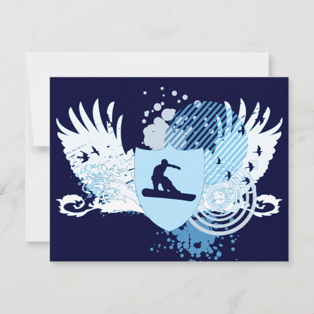 Convite snowboarder hi-fi (Frente)