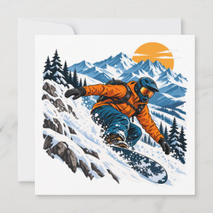 Convite Snowboarding freeride para pilotos de neve fresca
