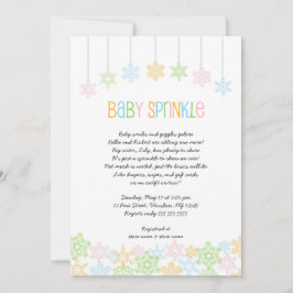 Convite Snowflake baby sprinkle convida o chá de fraldas d